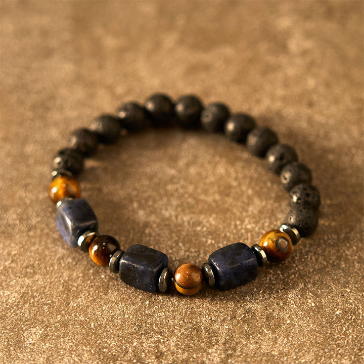 Buddha Stones Various Crystals Lava Rock Calm Bracelet - image 39