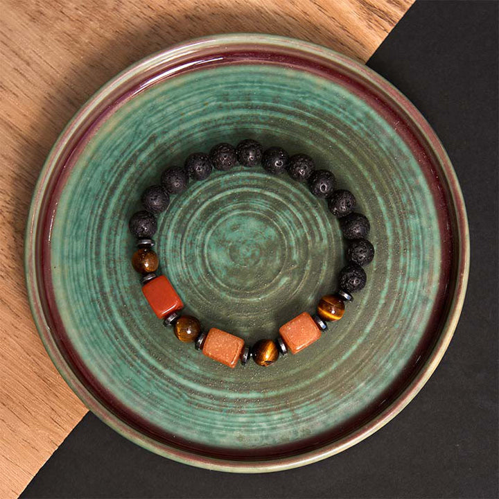 Buddha Stones Various Crystals Lava Rock Calm Bracelet - image 51