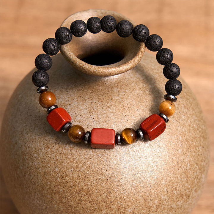 Buddha Stones Various Crystals Lava Rock Calm Bracelet - image 30