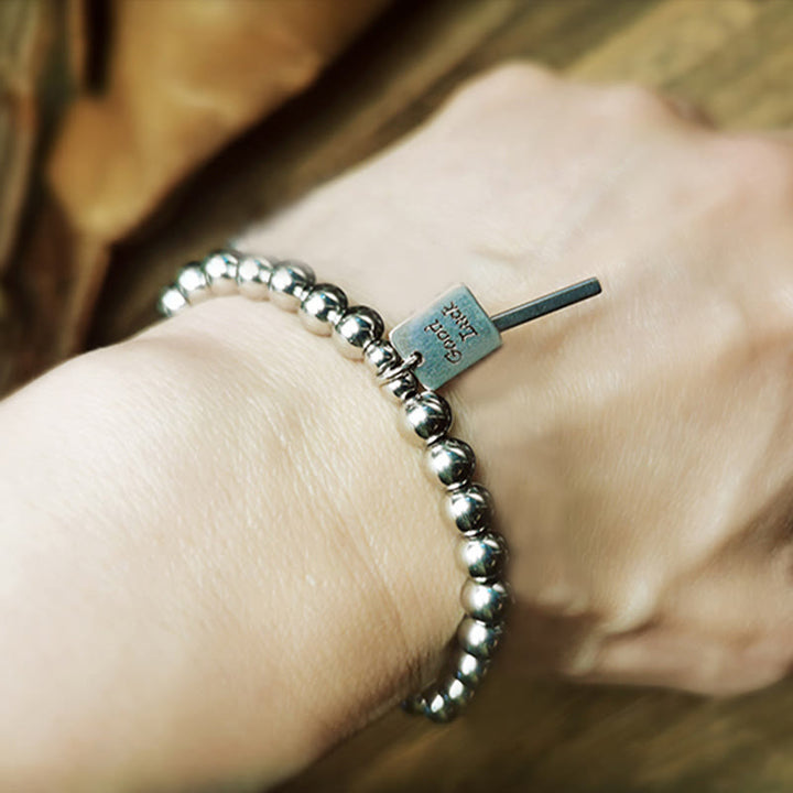 Buddha Stones Titanium Steel Good Luck Balance Bracelet - image 9