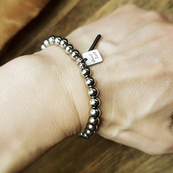 Buddha Stones Titanium Steel Good Luck Balance Bracelet - image 8