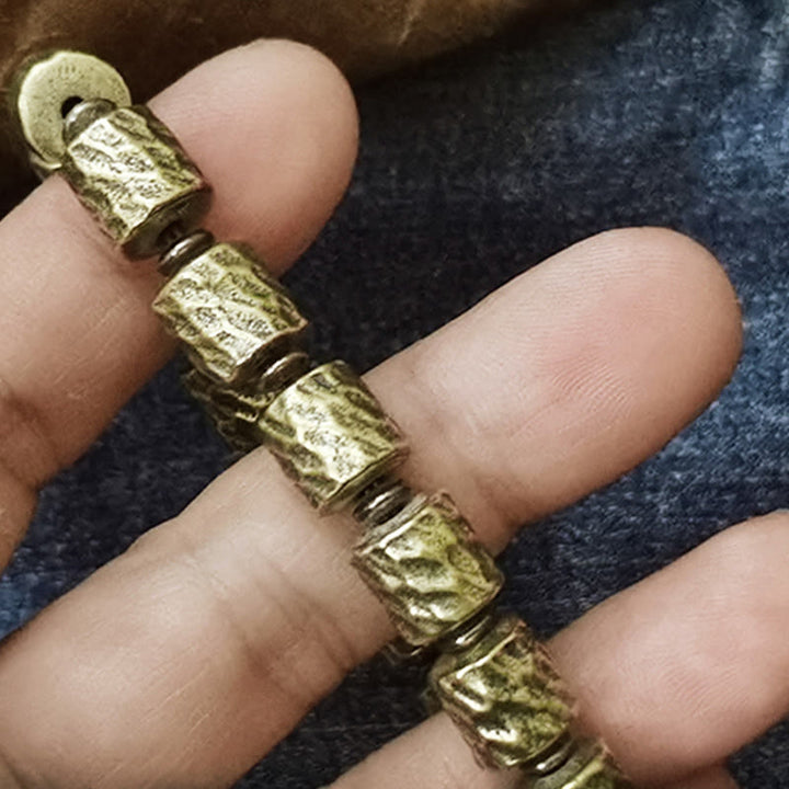 Buddha Stones Copper Meteorite Crater Pattern Luck Bracelet - image 1