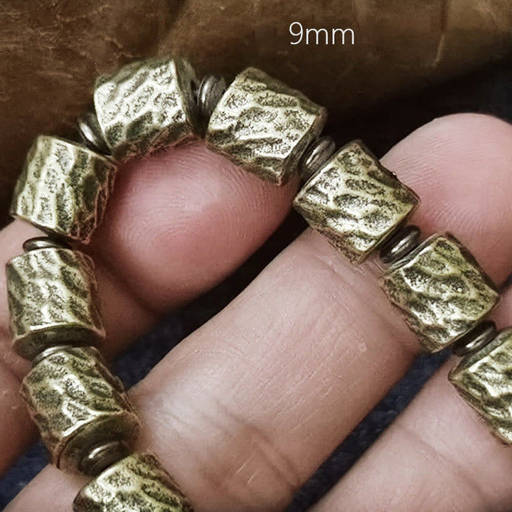 Buddha Stones Copper Meteorite Crater Pattern Luck Bracelet - image 2