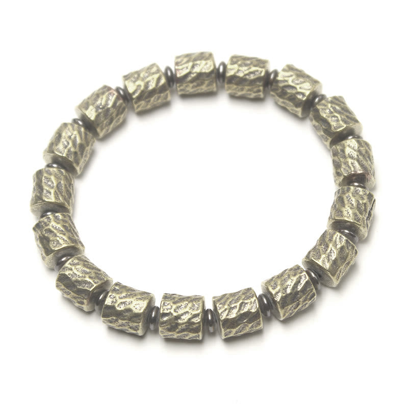 Buddha Stones Copper Meteorite Crater Pattern Luck Bracelet - image 9