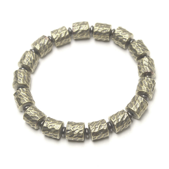 Buddha Stones Copper Meteorite Crater Pattern Luck Bracelet - image 9