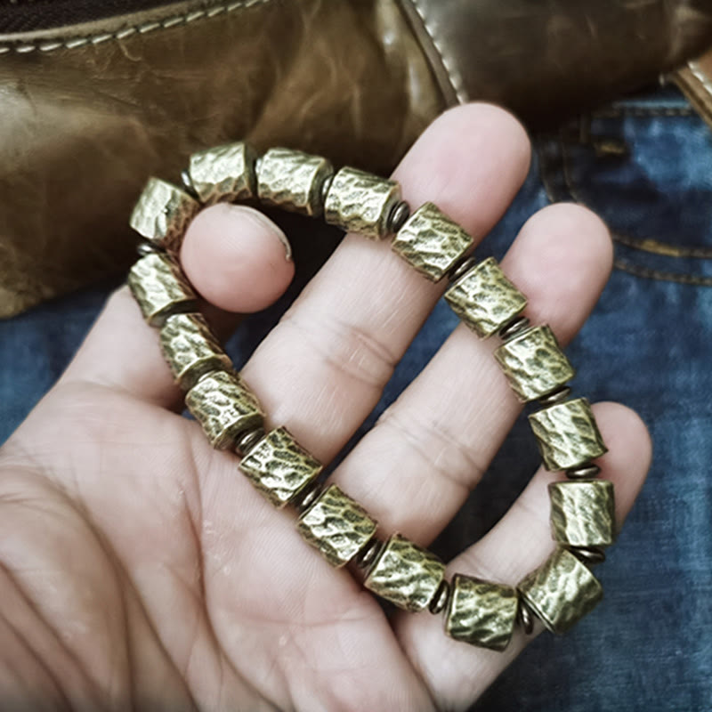 Buddha Stones Copper Meteorite Crater Pattern Luck Bracelet - image 3