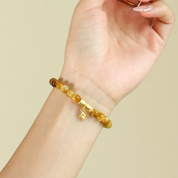 Buddha Stones Tiger Eye Fu Character Bamboo Koi Fish Lotus Om Mani Padme Hum Protection Bracelet - image 2