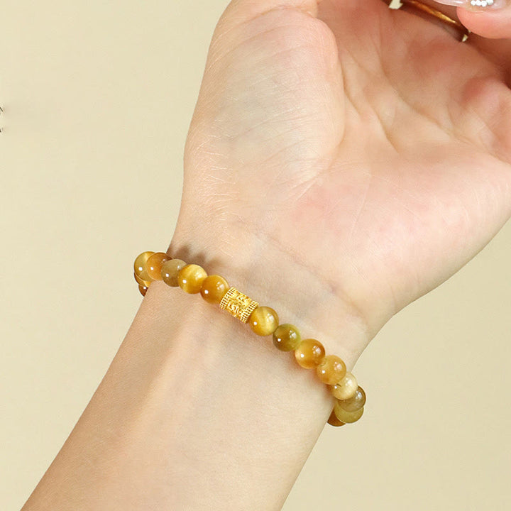 Buddha Stones Tiger Eye Fu Character Bamboo Koi Fish Lotus Om Mani Padme Hum Protection Bracelet - image 15