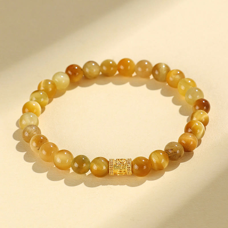 Buddha Stones Tiger Eye Fu Character Bamboo Koi Fish Lotus Om Mani Padme Hum Protection Bracelet - Om Mani Padme Hum'(Wrist Circumference: 14-16cm) - image 14