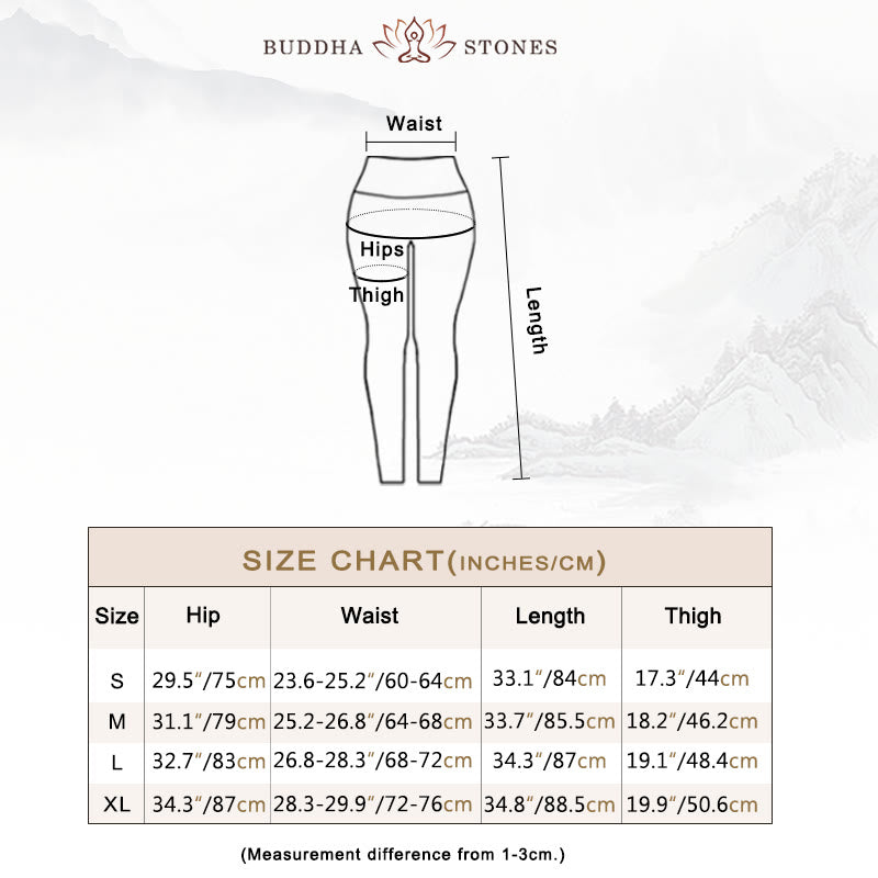 Buddha Stones Lines Weeds Sakura Flowers Black Tree Print Pants Sports Fitness Yoga Leggings Women's Yoga Pants - image 5