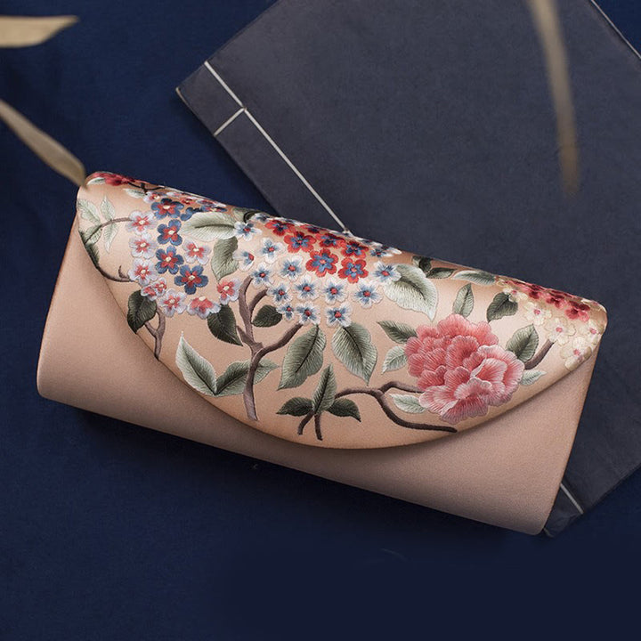 Buddha Stones Hydrangea Su Embroidery Wedding Shopping Wallet Purse Handbag Crossbody Bag - Pink (Hydrangea)24*5.5*11cm - image 18