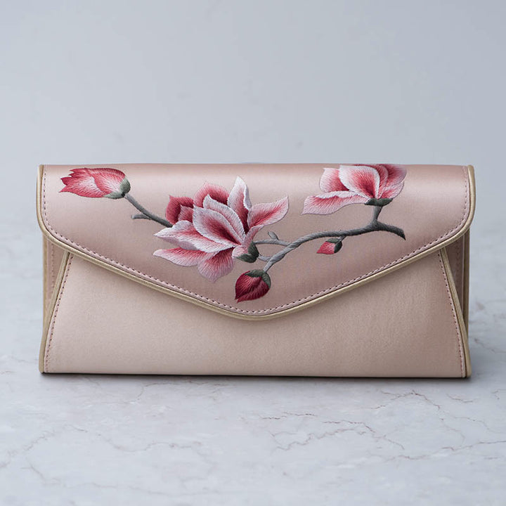 Buddha Stones Magnolia Su Embroidery Wedding Shopping Purse Handbag Crossbody Bag - Magnolia Pink (Medium) 24*12*5.5cm - image 10