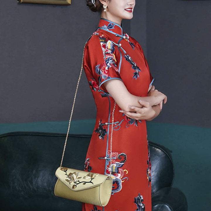 Buddha Stones Magnolia Su Embroidery Wedding Shopping Purse Handbag Crossbody Bag - image 4