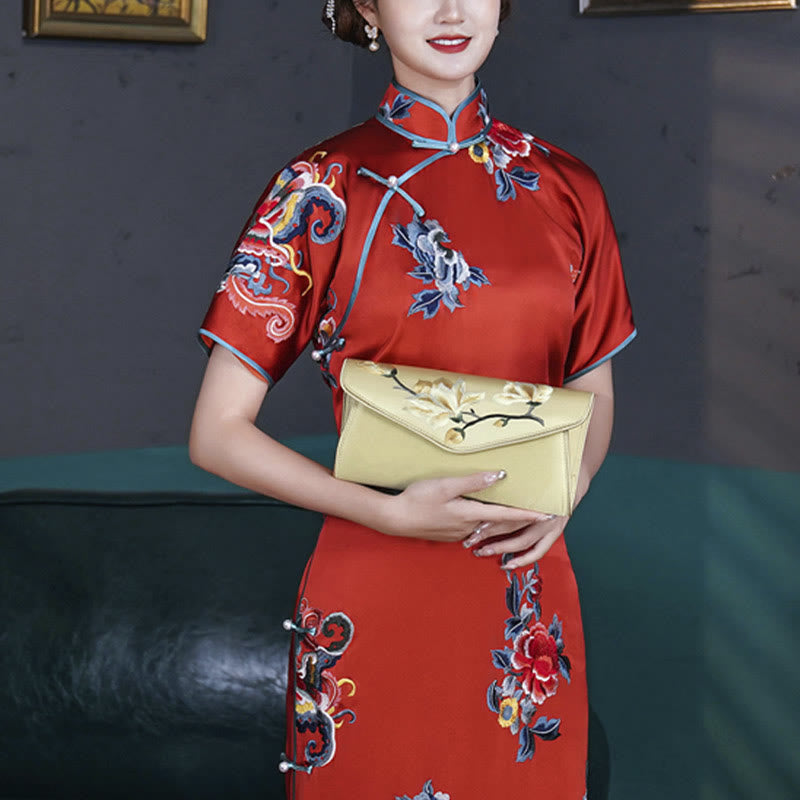 Buddha Stones Magnolia Su Embroidery Wedding Shopping Purse Handbag Crossbody Bag - image 3