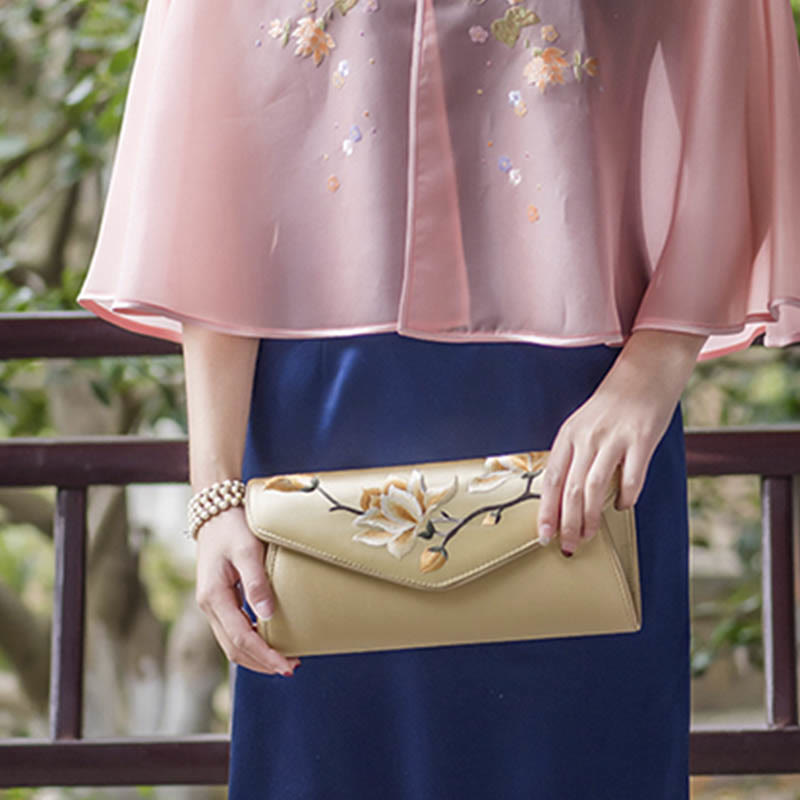 Buddha Stones Magnolia Su Embroidery Wedding Shopping Purse Handbag Crossbody Bag - image 2