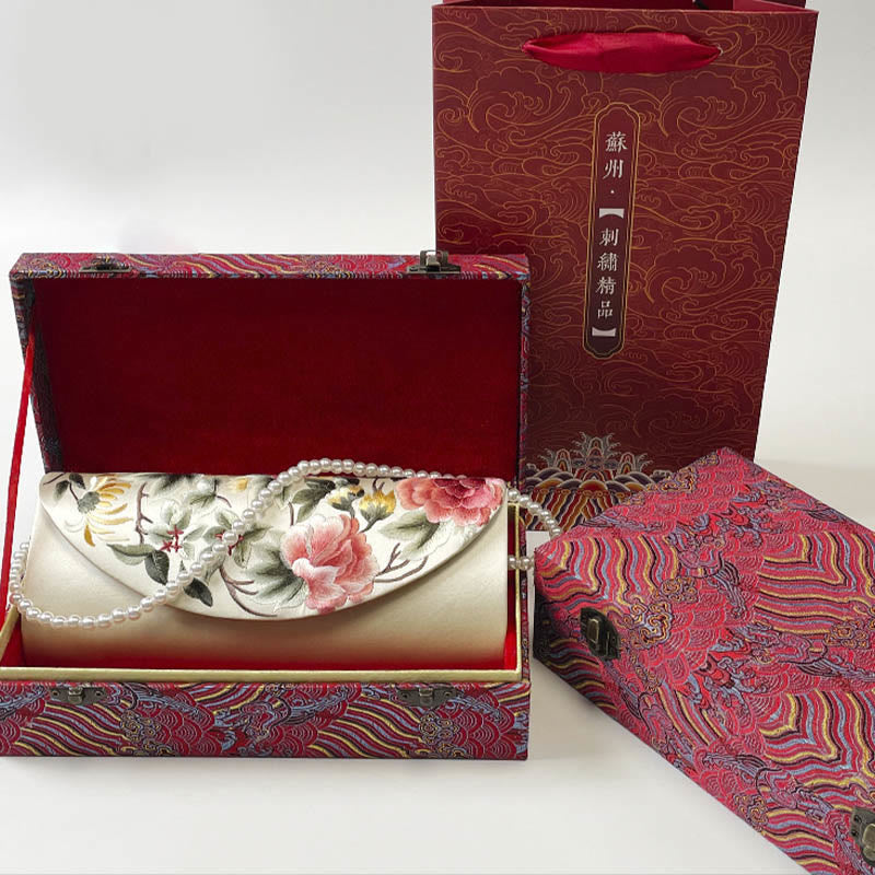 Buddha Stones Su Embroidery Wedding Shopping Purse Handbag Crossbody Bag - image 9