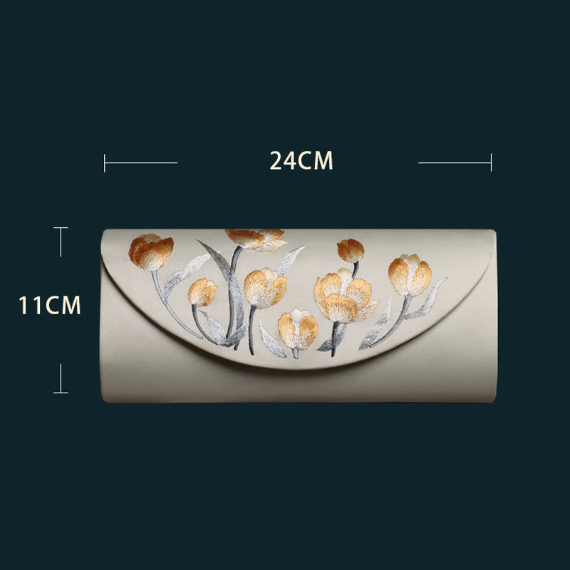 Buddha Stones Tulip Su Embroidery Wedding Shopping Purse Handbag Crossbody Bag - image 1