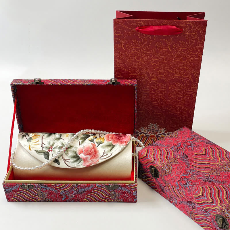 Buddha Stones Tulip Su Embroidery Wedding Shopping Purse Handbag Crossbody Bag - image 6