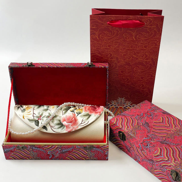 Buddha Stones Tulip Su Embroidery Wedding Shopping Purse Handbag Crossbody Bag - image 6