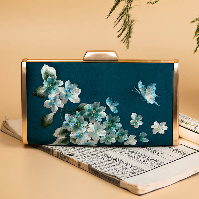 Buddha Stones Carnation Peony Begonia Su Embroidery Wedding Shopping Purse Handbag Crossbody Bag - Emerald (Begonia)20*11cm - image 20