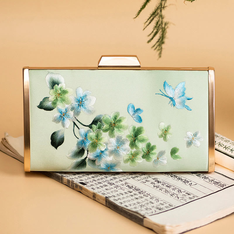 Buddha Stones Carnation Peony Begonia Su Embroidery Wedding Shopping Purse Handbag Crossbody Bag - Fruit Green (Begonia)20*11cm - image 23