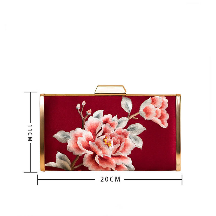 Buddha Stones Carnation Peony Begonia Su Embroidery Wedding Shopping Purse Handbag Crossbody Bag - image 10