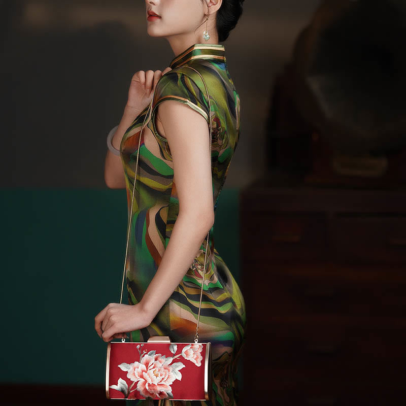 Buddha Stones Carnation Peony Begonia Su Embroidery Wedding Shopping Purse Handbag Crossbody Bag - image 11