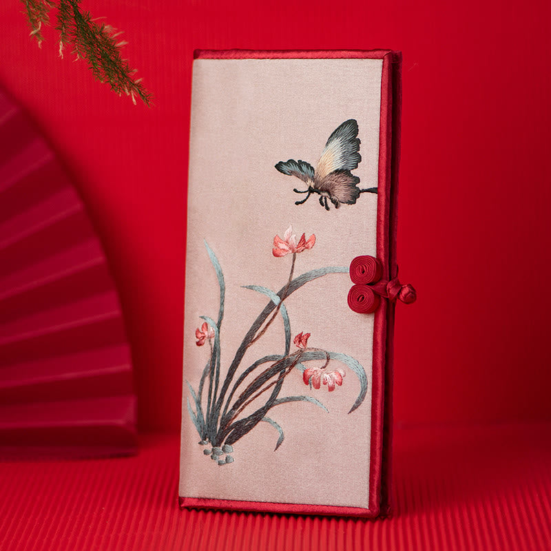 Buddha Stones Butterfly Orchid Su Embroidery Journey Shopping Purse Handbag  - Pink (Orchid) 20*11cm - image 6