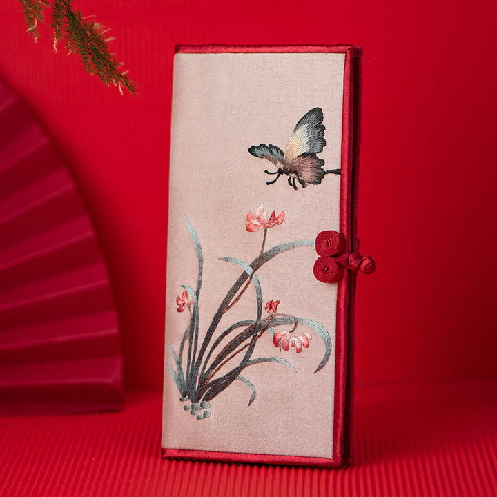 Buddha Stones Butterfly Orchid Su Embroidery Journey Shopping Purse Handbag  - Pink (Orchid) 20*11cm - image 6