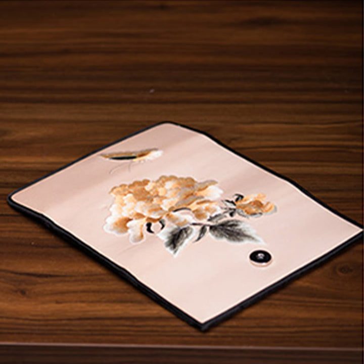 Buddha Stones Peony Flower Su Embroidery Journey Shopping Long Purse Handbag  - image 5