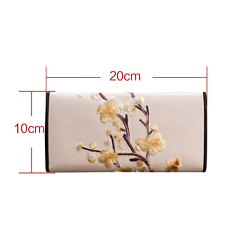 Buddha Stones Plum Bossom Su Embroidery Journey Shopping Long Purse Handbag  - image 11
