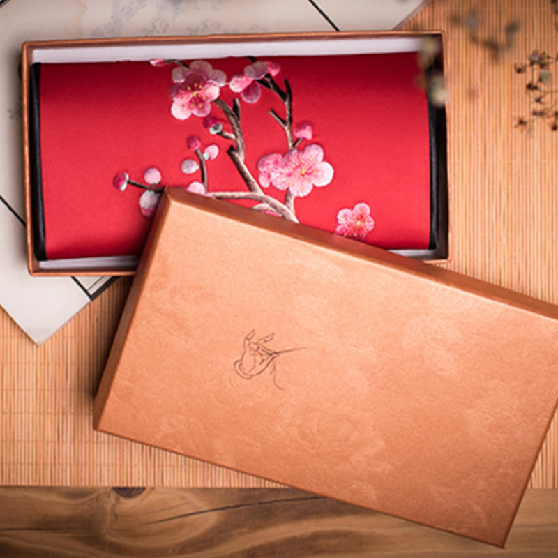 Buddha Stones Plum Bossom Su Embroidery Journey Shopping Long Purse Handbag  - image 3