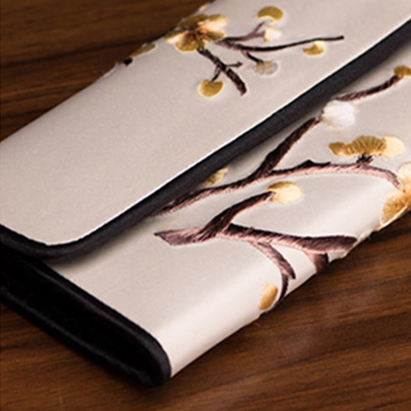 Buddha Stones Plum Bossom Su Embroidery Journey Shopping Long Purse Handbag  - image 13