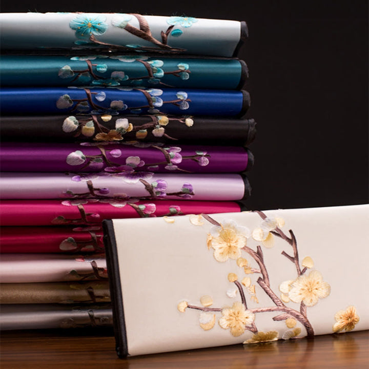 Buddha Stones Plum Bossom Su Embroidery Journey Shopping Long Purse Handbag  - image 16