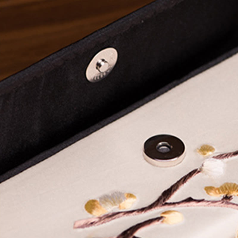 Buddha Stones Plum Bossom Su Embroidery Journey Shopping Long Purse Handbag  - image 15