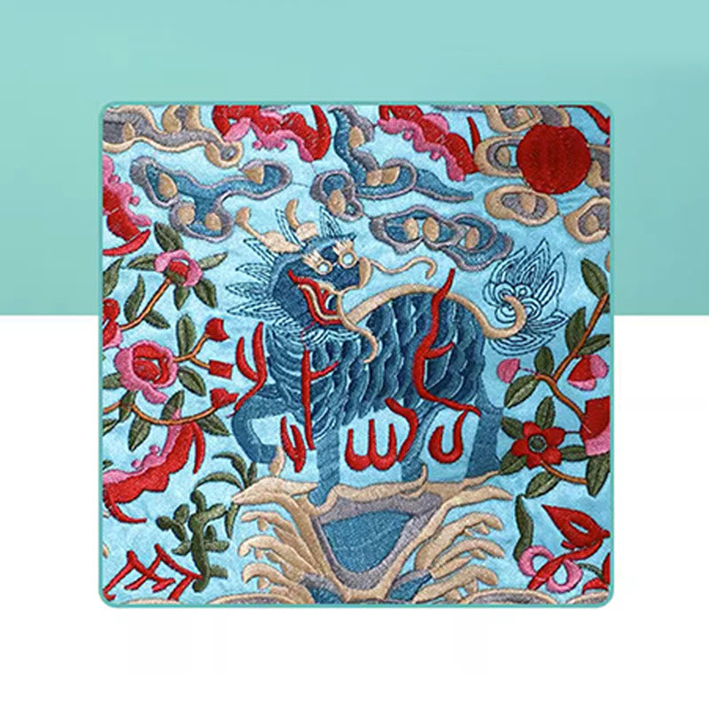 Buddha Stones Mythical Beast Phoenix Dragon Qilin Su Embroidery Ticket Folder Storage Journey Shopping Purse Handbag  - image 35