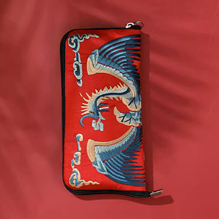 Buddha Stones Mythical Beast Phoenix Dragon Qilin Su Embroidery Ticket Folder Storage Journey Shopping Purse Handbag  - image 3