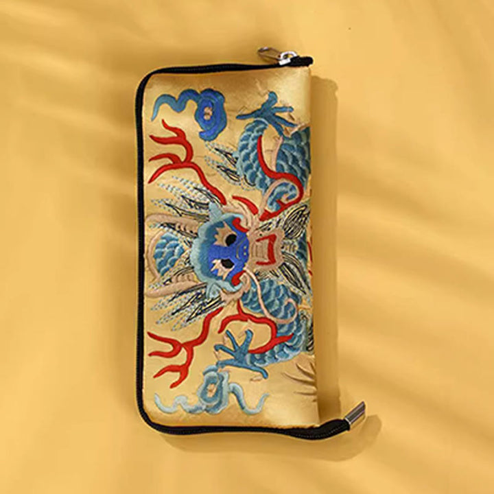 Buddha Stones Mythical Beast Phoenix Dragon Qilin Su Embroidery Ticket Folder Storage Journey Shopping Purse Handbag  - image 17
