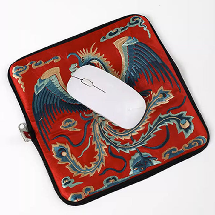 Buddha Stones Mythical Beast Phoenix Dragon Qilin Su Embroidery Ticket Folder Storage Journey Shopping Purse Handbag  - image 4