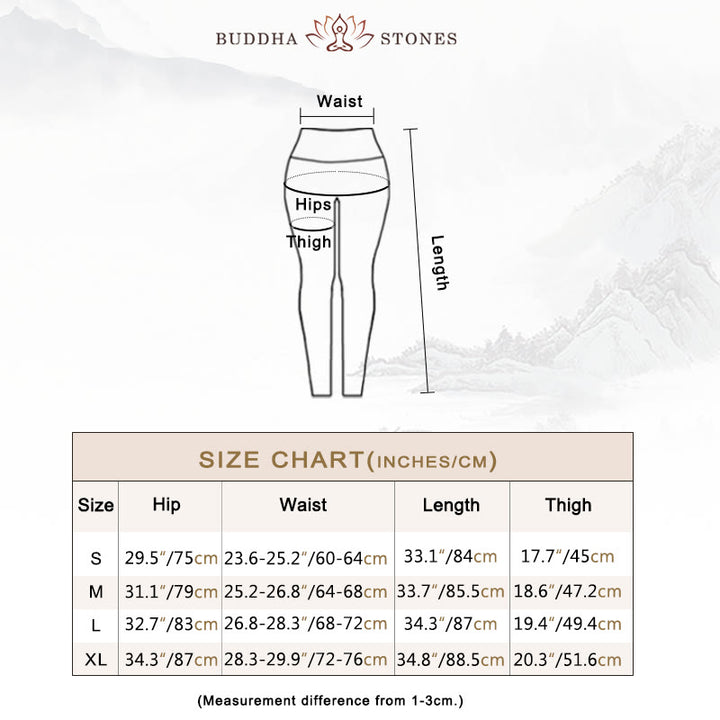 Buddha Stones Leaves Print Sports Fitness Yoga High Waist Leggings Women's Yoga Pants - image 6