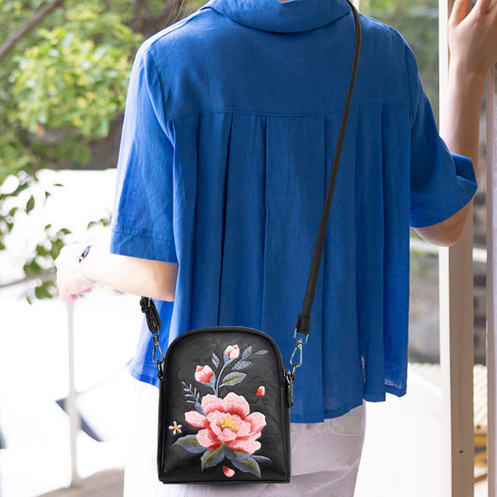 Buddha Stones Lotus Su Embroidery Journey Shopping Purse Shoulder Bag Crossbody Bag - image 2