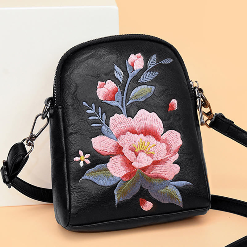 Buddha Stones Lotus Su Embroidery Journey Shopping Purse Shoulder Bag Crossbody Bag - image 1