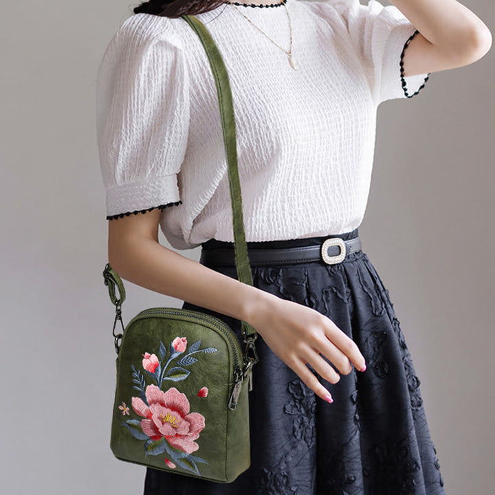 Buddha Stones Lotus Su Embroidery Journey Shopping Purse Shoulder Bag Crossbody Bag - image 18