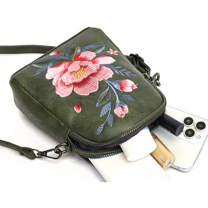 Buddha Stones Lotus Su Embroidery Journey Shopping Purse Shoulder Bag Crossbody Bag - image 19