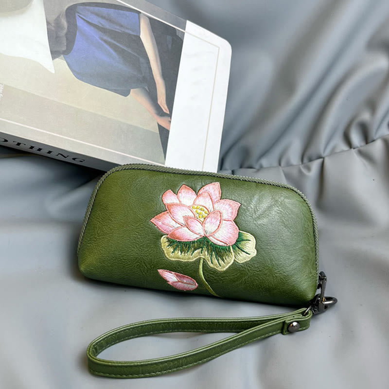 Buddha Stones Lotus Su Embroidery Journey Shopping Purse Handbag - image 12