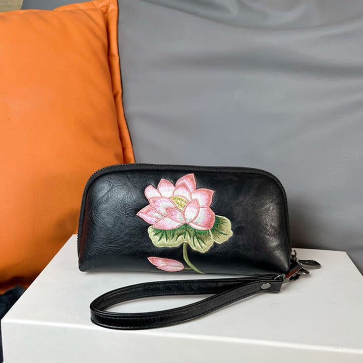 Buddha Stones Lotus Su Embroidery Journey Shopping Purse Handbag - image 6