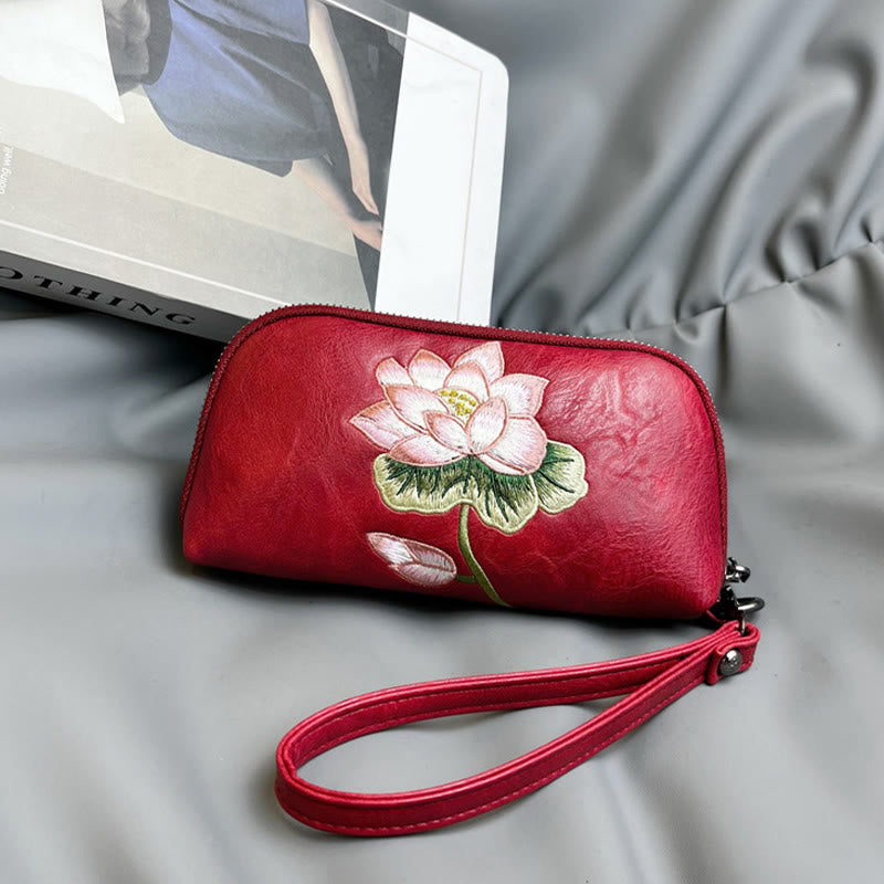 Buddha Stones Lotus Su Embroidery Journey Shopping Purse Handbag - image 4