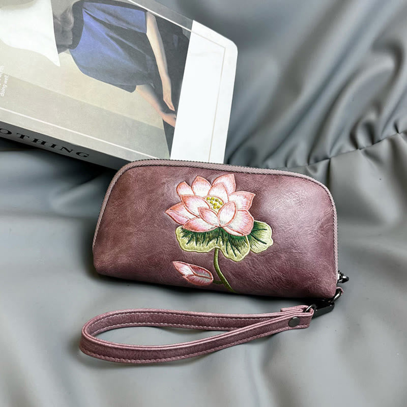 Buddha Stones Lotus Su Embroidery Journey Shopping Purse Handbag - image 14