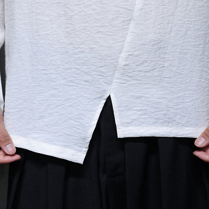 Buddha Stones Fall Solid Round Neck Long Sleeve T-Shirt Cotton Men Clothing - image 18