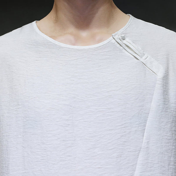 Buddha Stones Fall Solid Round Neck Long Sleeve T-Shirt Cotton Men Clothing - image 16